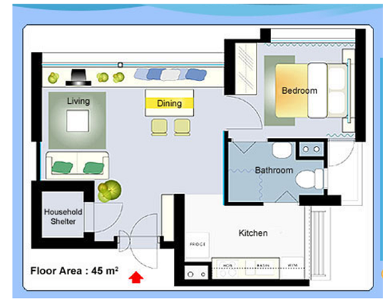 2 rm HDB layout