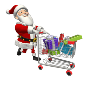 santa_pushing_shopping_cart_749