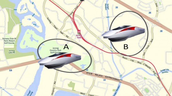 Location of high speed rail train staion